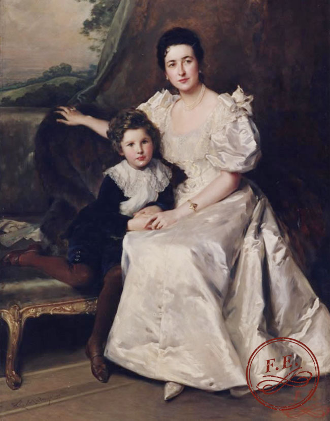 Retrato-de-dama-con-su-hijo-Raimundo-de-Madrazo-Roma-1841-–-Versalles-1920